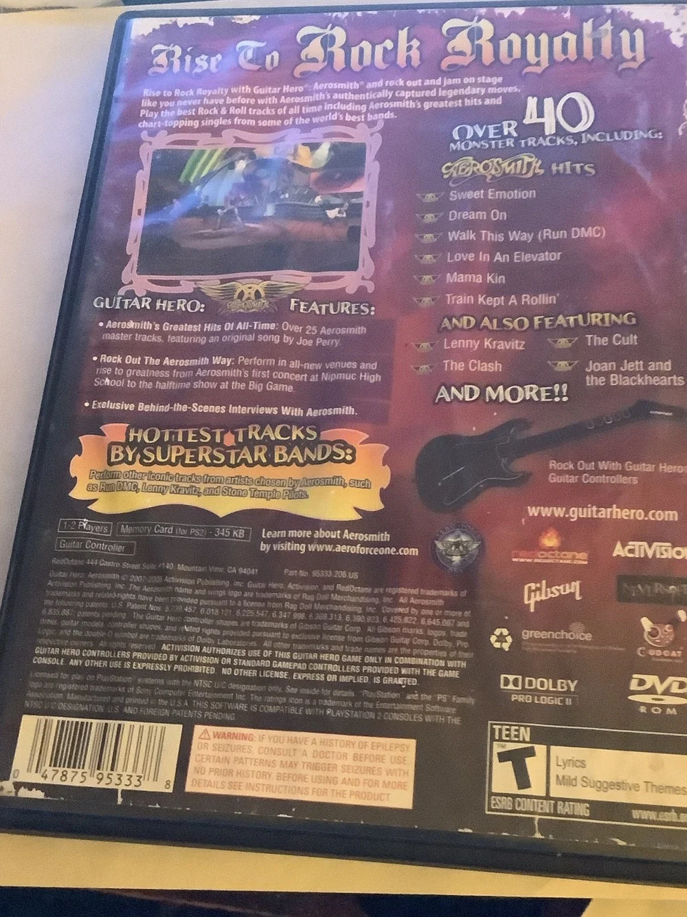 Guitar Hero: Aerosmith PlayStation 2 Game - Red Cover